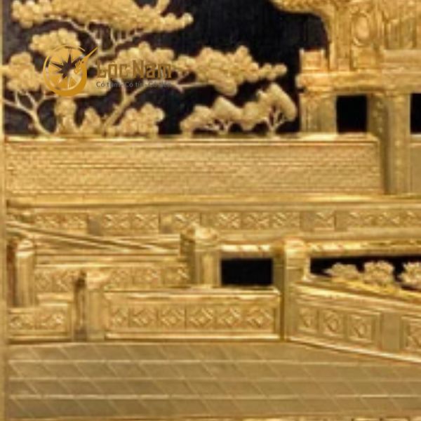 Tranh khuê văn các bằng đồng mạ vàng 1m07 x 81cm