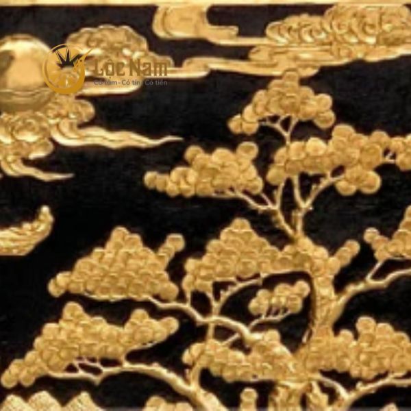 Tranh khuê văn các bằng đồng mạ vàng 1m07 x 81cm
