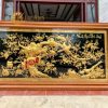 Tranh vinh hoa phú quý bằng đồng mạ vàng 24k khung gỗ gõ đỏ 2m86 x 1m5