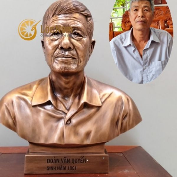Đúc tượng chân dung ông Đoàn Văn Quyền bằng đồng cao 42cm