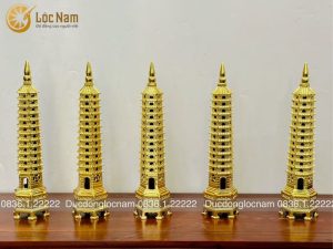 Tháp Văn Xương Bằng Đồng Cao 40CM Mạ Vàng