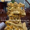 Tượng Di Lạc bằng đồng cưỡi cá chép dát vàng 9999