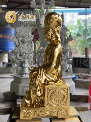 Tượng bà chúa Sơn Trang bằng đồng dát vàng 9999
