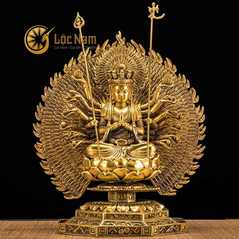 Tượng Phật Thiên Thủ Thiên Nhãn Bằng Đồng Cao 30cm