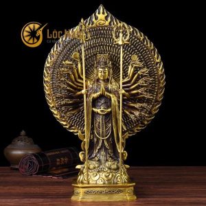 Tượng Phật Thiên Thủ Thiên Nhãn Đứng Bằng Đồng Cao 52cm