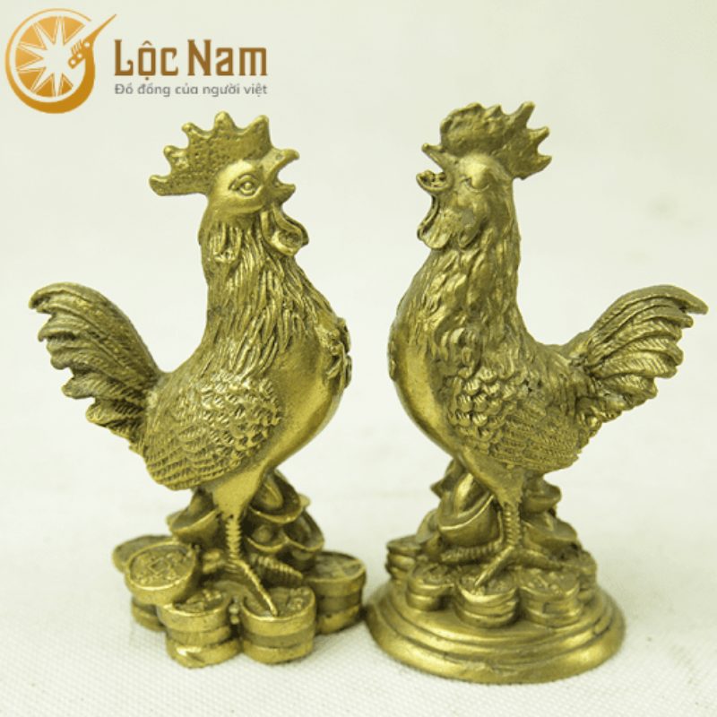 Lộc Nam đơn vị sản xuất tượng gà bằng đồng để làm biểu tượng trưng bày trong gia đình bạn